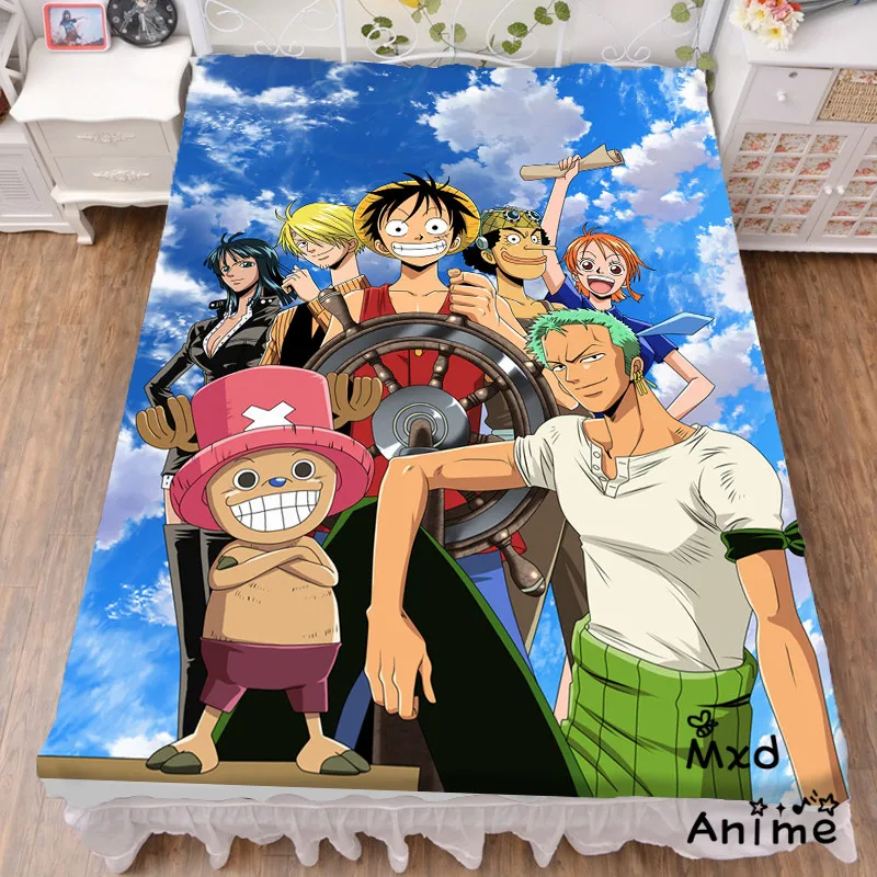 Japanese Anime One Piece Bed Sheet Throw Blanket Bedding Coverlet