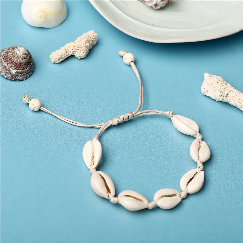 17KM Bohemian Shell Charm Bracelets For Women Adjustable Weave Rope Chain Black White Couple Bracelet & Bangles Handmade Jewelry 17KM Bohemian Shell Charm Bracelets For Women Adjustable Weave Rope Chain Black White Couple Bracelet & Bangles Handmade Jewelry