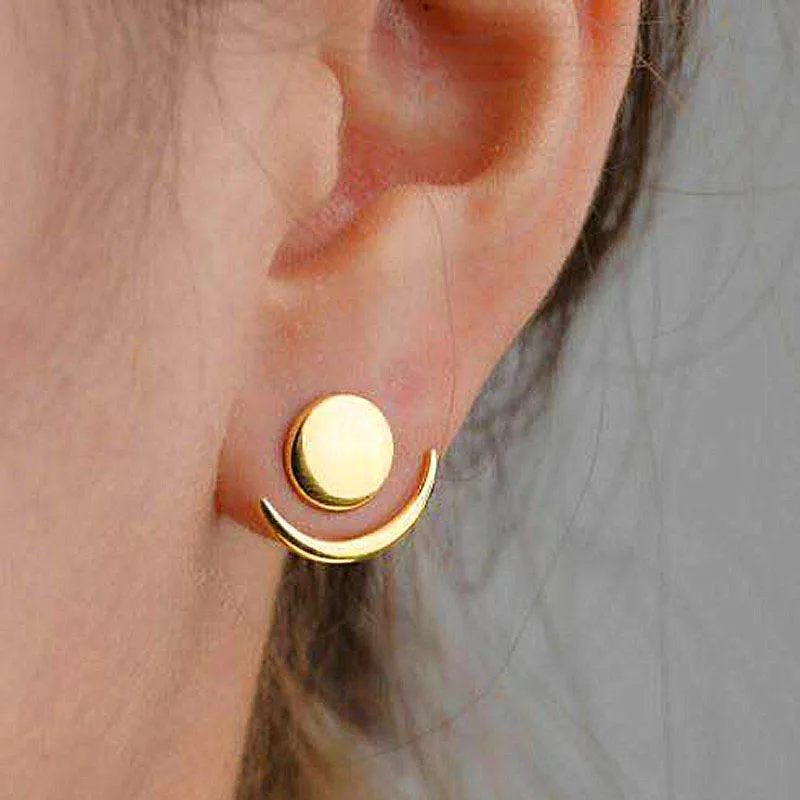

Crescent Moon Phase Earrings Stud Earrings For Women Geometric Round Sun Moon Set Earing Jewelry Oorbellen Brincos Orecchini