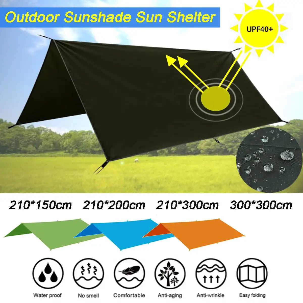 Malla impermeable a prueba de sol sombra de sol vela protección UV sol refugio toldo sombrilla redes patio jardín senderismo Malla impermeable a prueba de sol sombra de sol vela protección UV sol refugio toldo sombrilla redes patio jardín senderismo