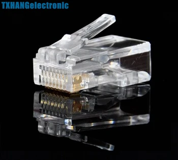 

10Pcs Practical Internet Gold Plated Cable Modular Plug Adapter RJ45 8P8C CAT5E
