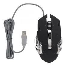 Q8 звук Проводная, USB, игровая Мышь 1200/1600/2400/3200 Точек на дюйм для портативных ПК(черный) Мышь