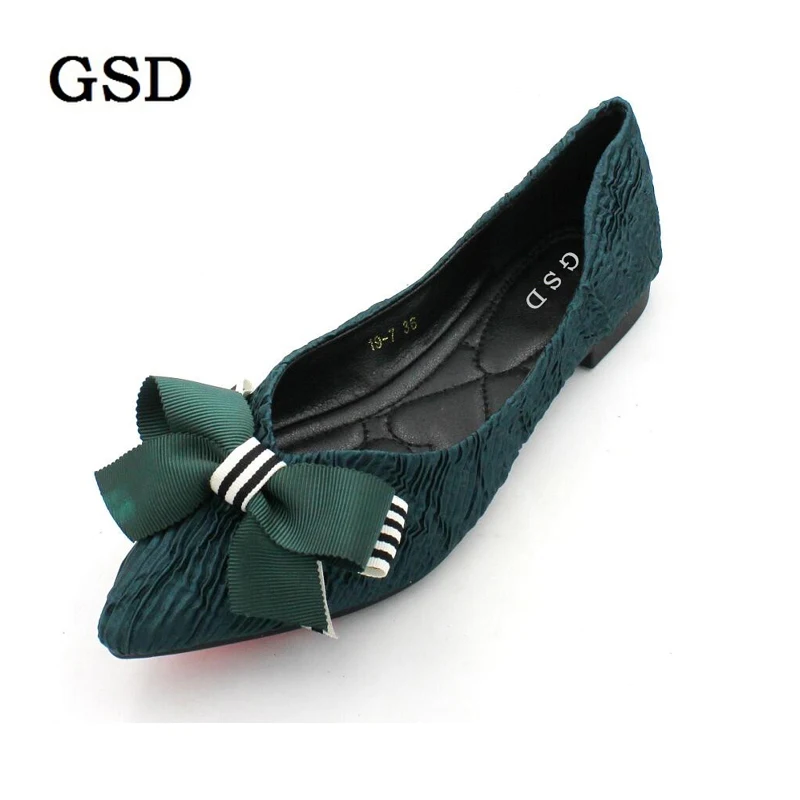 Fashion Women Shoes Woman Flats high quality Silk slip-on shoes pointed toe bowkno Women Boat Shoe Footwear Zapatos Mujer