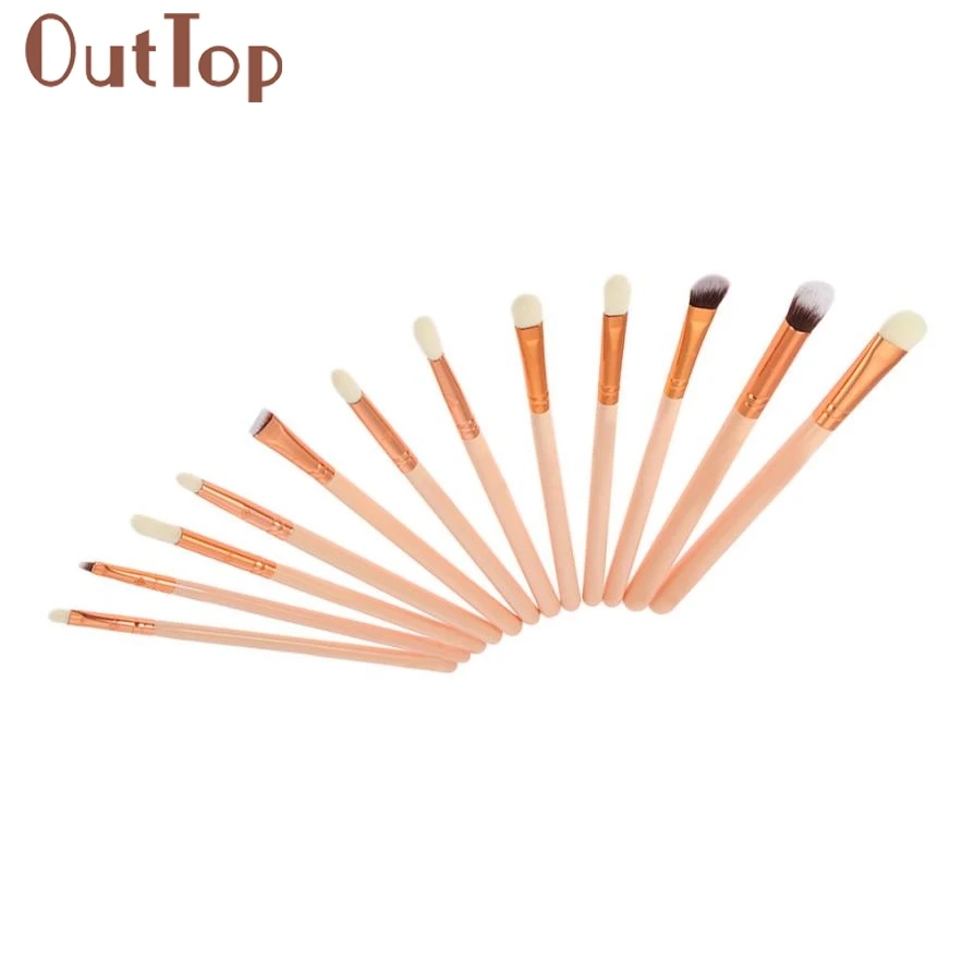 

2019 Newly 12Pcs Pink Gold Cosmetic Eyebrow Eyeshadow Brush Makeup Brushes Sets Kits Face Cheeek Makeup Tools 30p1213