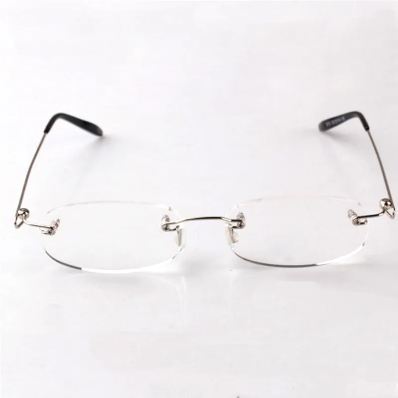 Женские модные очки без оправы для дальнозоркости, мужские прозрачные очки+ 100+ 200+ 300 029 - Цвет оправы: Прозрачный