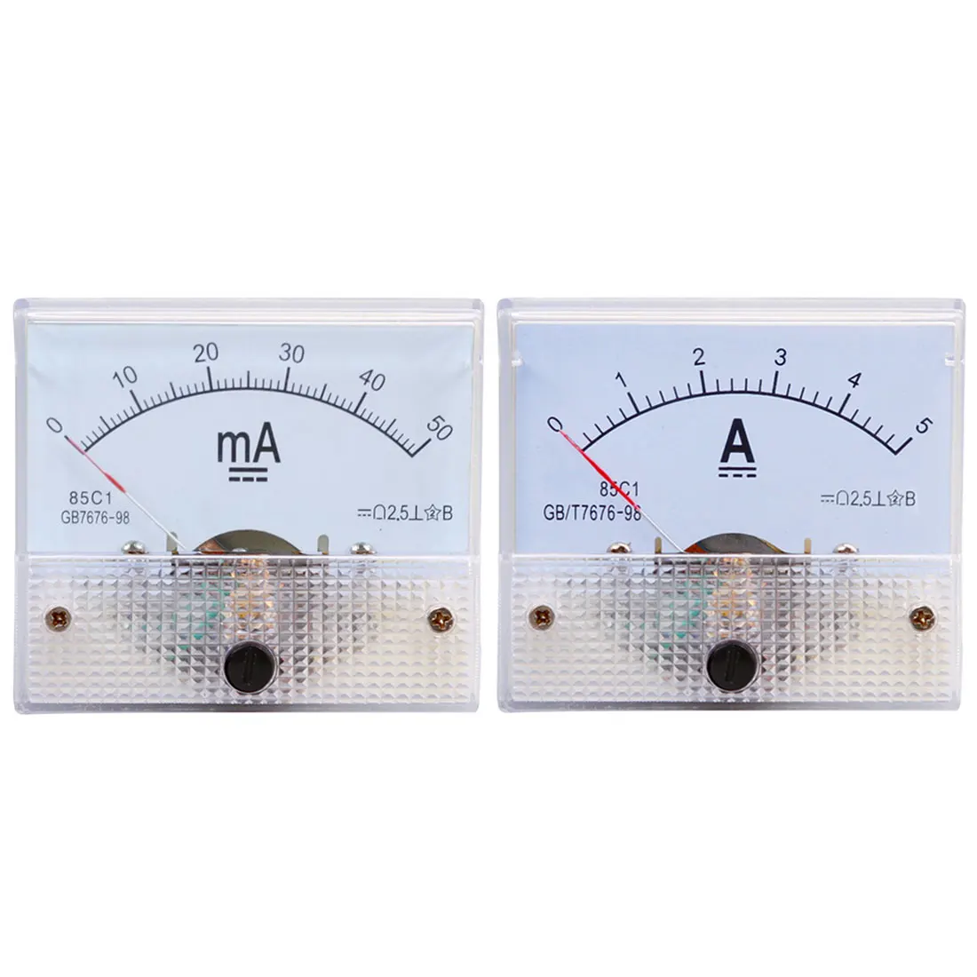 85C1 амперметр DC Аналоговый Панель измерителя тока механический указатель Тип 5/10/15/20/30/50/75/100A