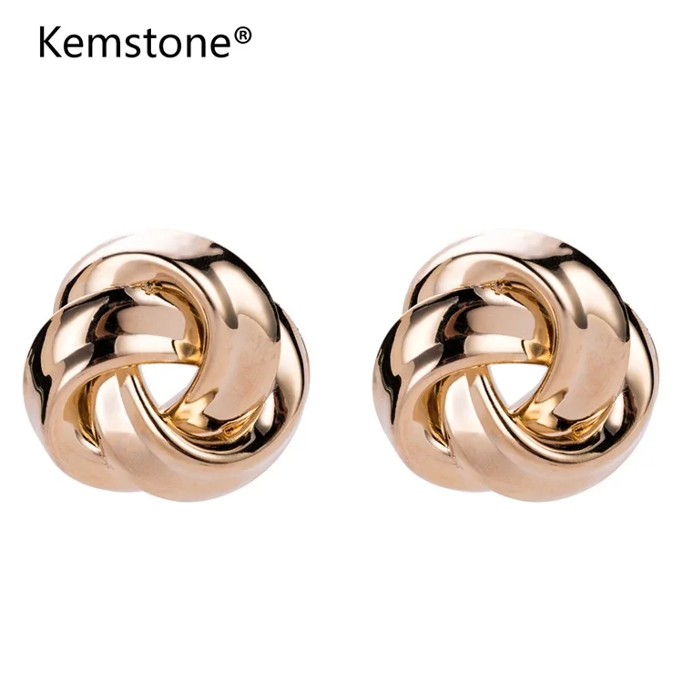 Kemstone Fashion Elegant Cute Knot Rope Earrings Metal Gold & Silver
