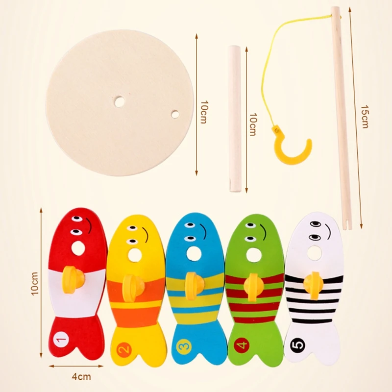 Красочные деревянные Рыбалка Цифровой Игрушки для малышей, детей рыбы комплект Колонка блоки игры для детей Изящные Набор для обучения, детская игрушка