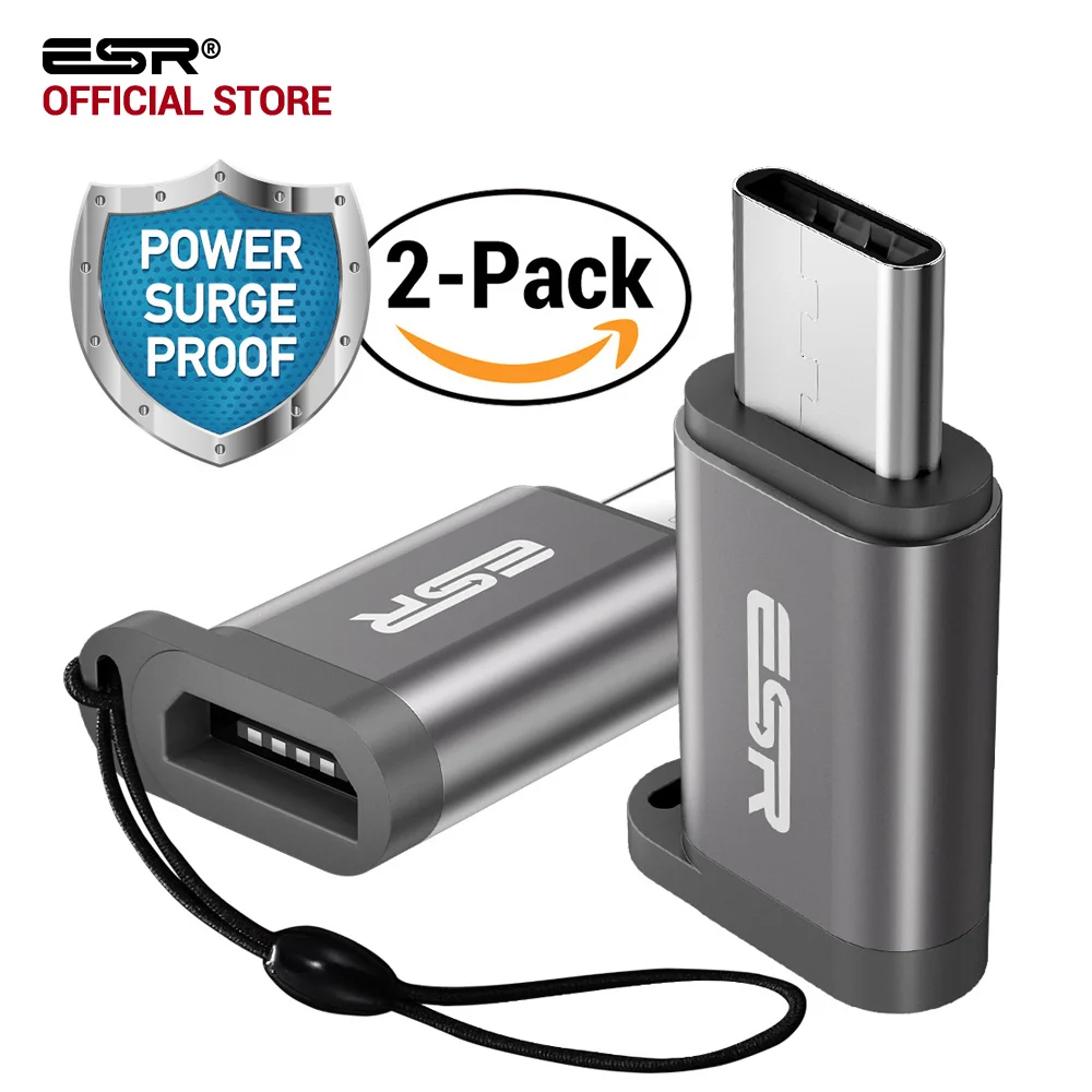 

USB-C to Micro USB Adapter [2 Pack], ESR Type C Adapter Convert Connector for MacBook Pro, Google Pixel, Pixel XL, HUAWEI Mate 9