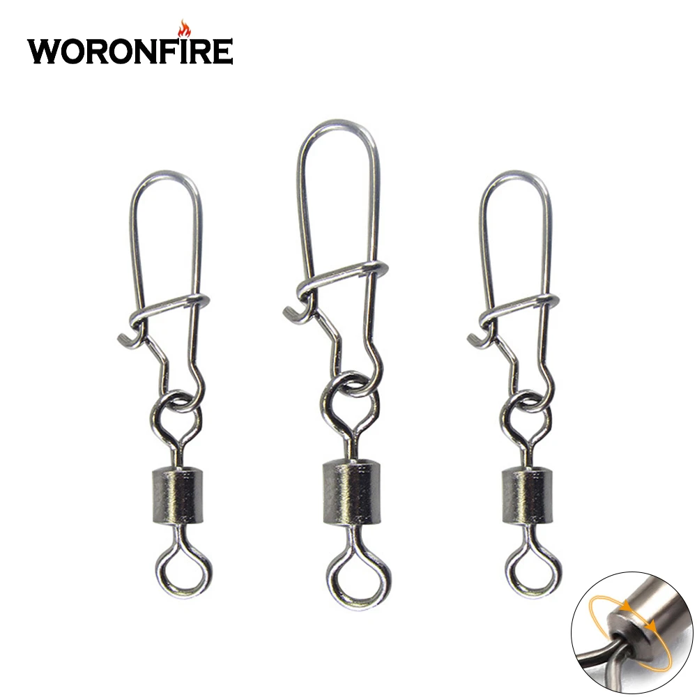 

50pcs/Lot High Quality Fishing Connector Pin Bearing Rolling Swivel 3/0 2/0 1/0 1 2 4 6 8 10 Lure Tackle FishHook Accessorries