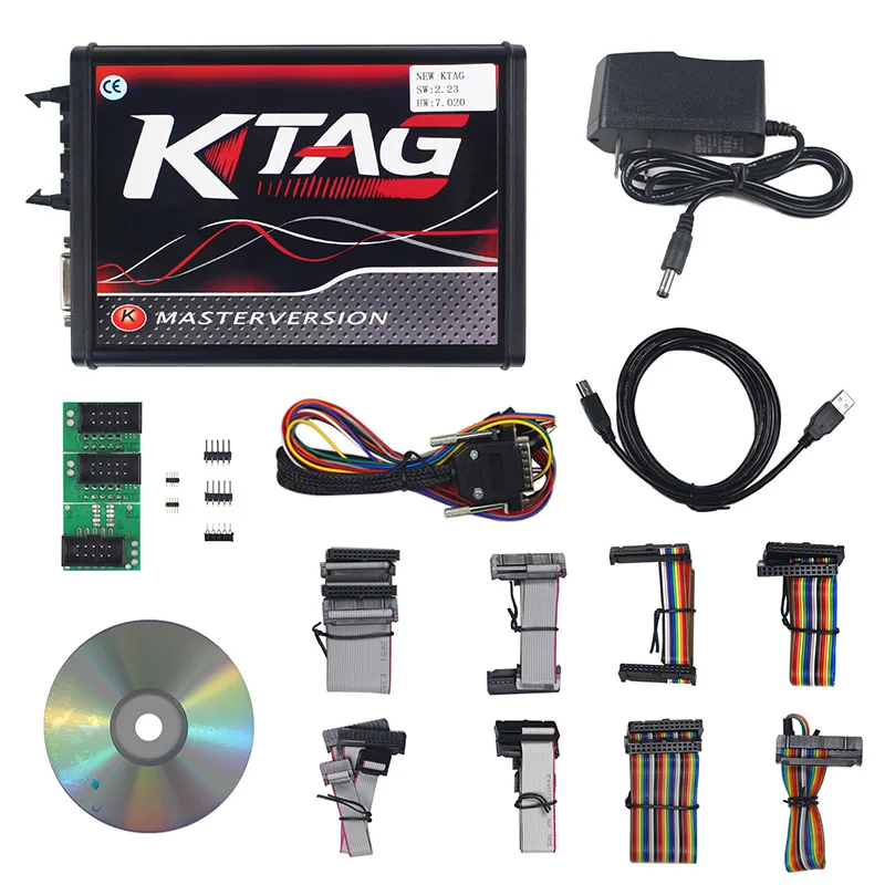 KTAG V7.020 красный ЕС 4 светодиодный K-TAG 7,020 ECU программист онлайн KESS V2 V5.017 V2.47 мастер KESS V5.017 2,47 ECU чип тюнинговый инструмент