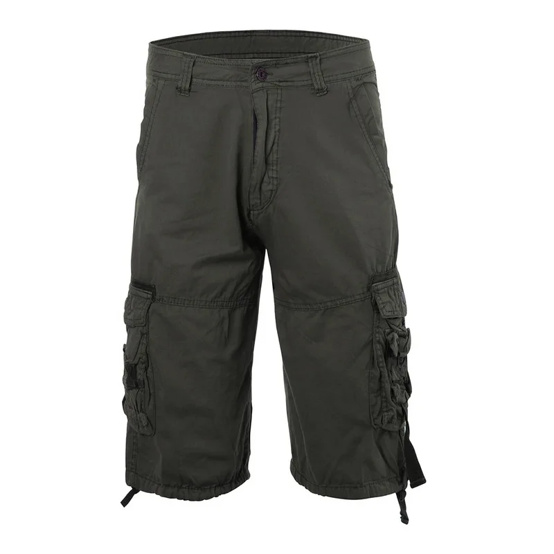 Promo SHUJIN New 2020 Men Cargo Shorts Casual Loose Short Pants Camouflage Military Summer Style Knee Length Plus Size 8 Colors Short