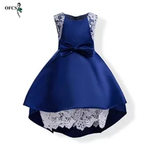 Летнее платье с бантом От 3 до 12 лет платье принцессы для девочек праздничная одежда для девочек детское платье из тюля на выпускной, Vestido, торжественное шелковое платье