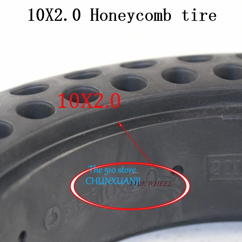 10 inch Porous electric skateboard Bicycle E-Bike tire 10x2.0 air-free honeycomb shock absorber solid tire proof Tyre