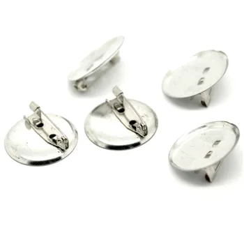 

Brooch Silver Tone Round Cabochon Frame Setting Alloy Jewelry DIY Making Component 23mm(Fit 20mm) 50Pcs