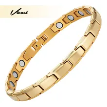 Vivari роскошный Магнитный золотой браслет из нержавеющей стали женские ювелирные изделия Целительный браслет женский шарм