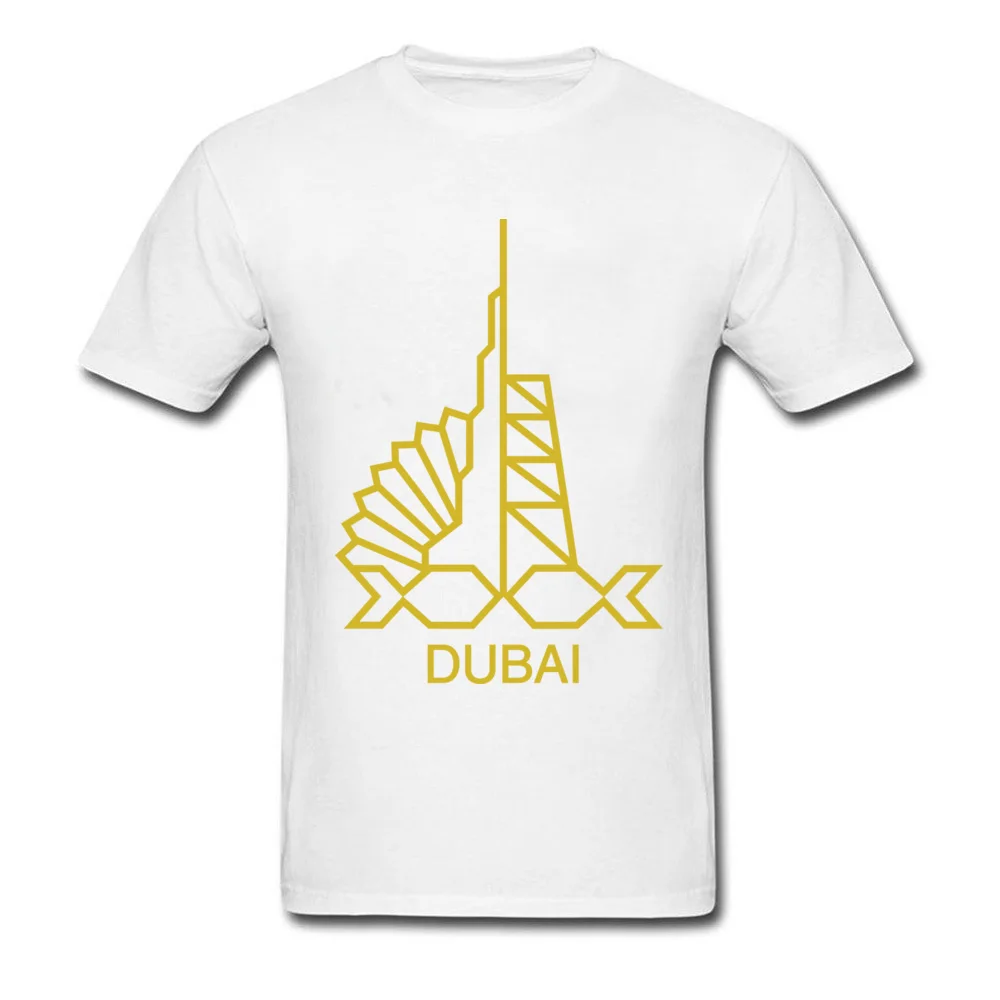 Golden Dubai T Shirt Men's 100 Cotton Custom Short Sleeve Tee Shirts