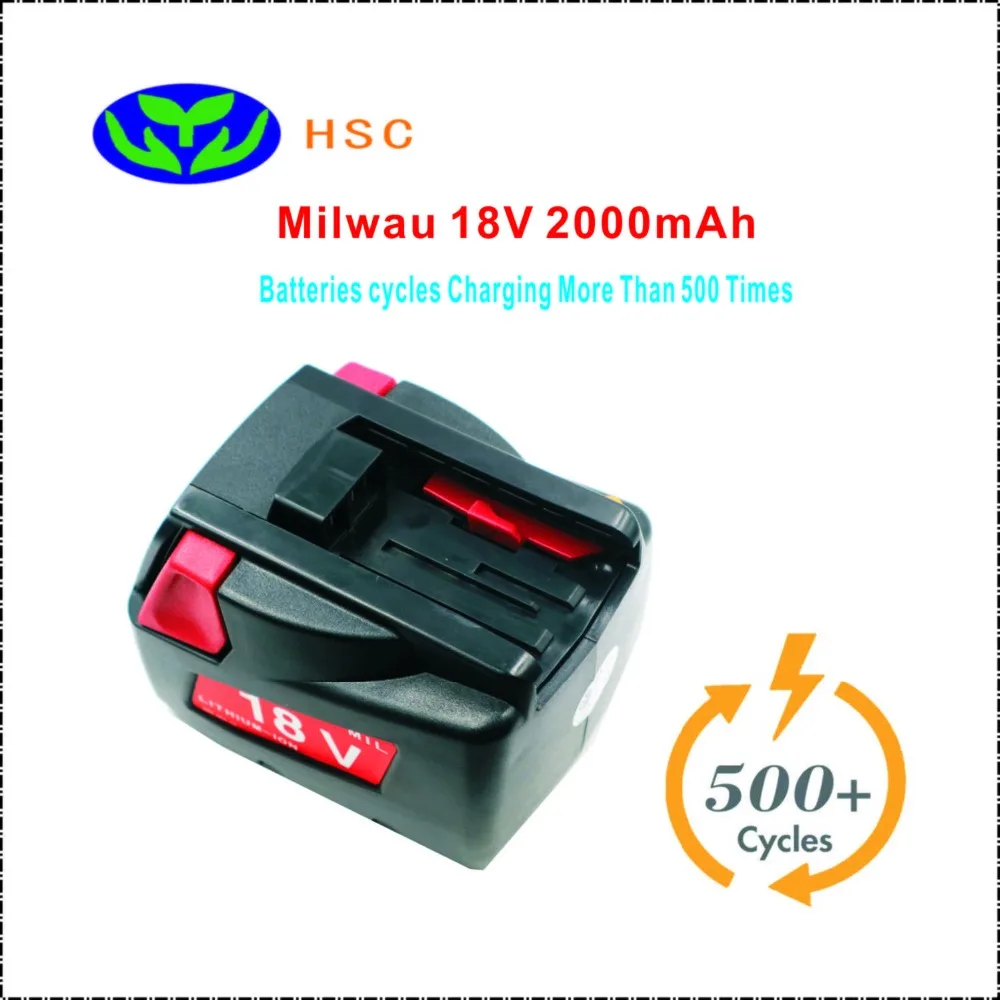 

HSC-Mil18C 18V 2.0Ah Li-ion Replace Battery for Milwau 48-11-1830,4932352002,4932399512,MV18B,V18.etc Battery of Cordless Tool