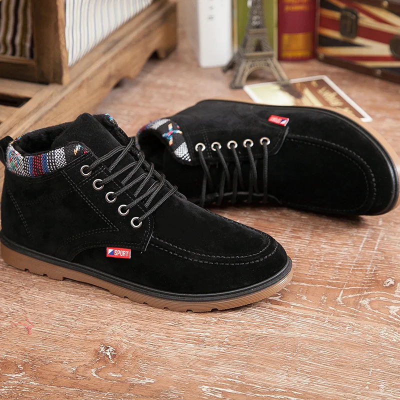 YWEEN/Новые мужские ботинки; модные хлопковые ботинки на шнуровке; Мужская Удобная зимняя обувь