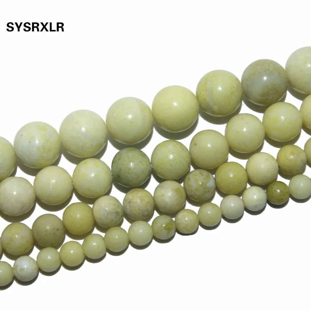 

Free Shipping Yellow Mustard Stone Natural Stone Round Loose Beads For Jewelry Making DIY Bracelet Necklace 6 8 10 12 MM Strand