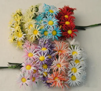 

small fabric Chrysanthemum artificial silk mini daisy with stem,diy arrangement decoration bouquet for home,wedding,garland,hair