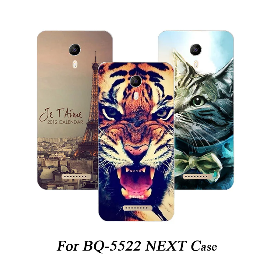 

Soft Tpu Phone Case For BQ 5522 Cases Silicone Painted Wolf Rose Fundas Sheer For BQ-5522 NEXT Cover