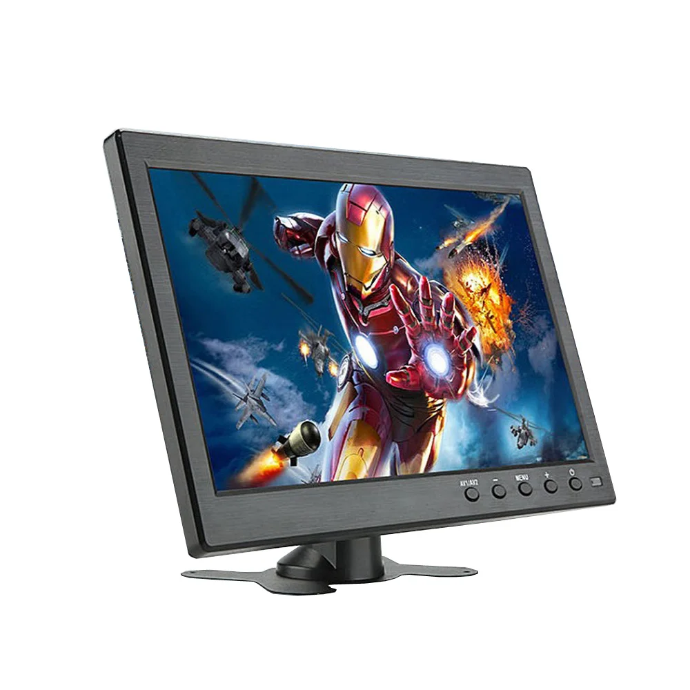 

10.1" Inch LCD HD Monitor Mini TV Computer Display Color Screen Video Input Security Monitor Built-In Speaker With VGA HDMI USB