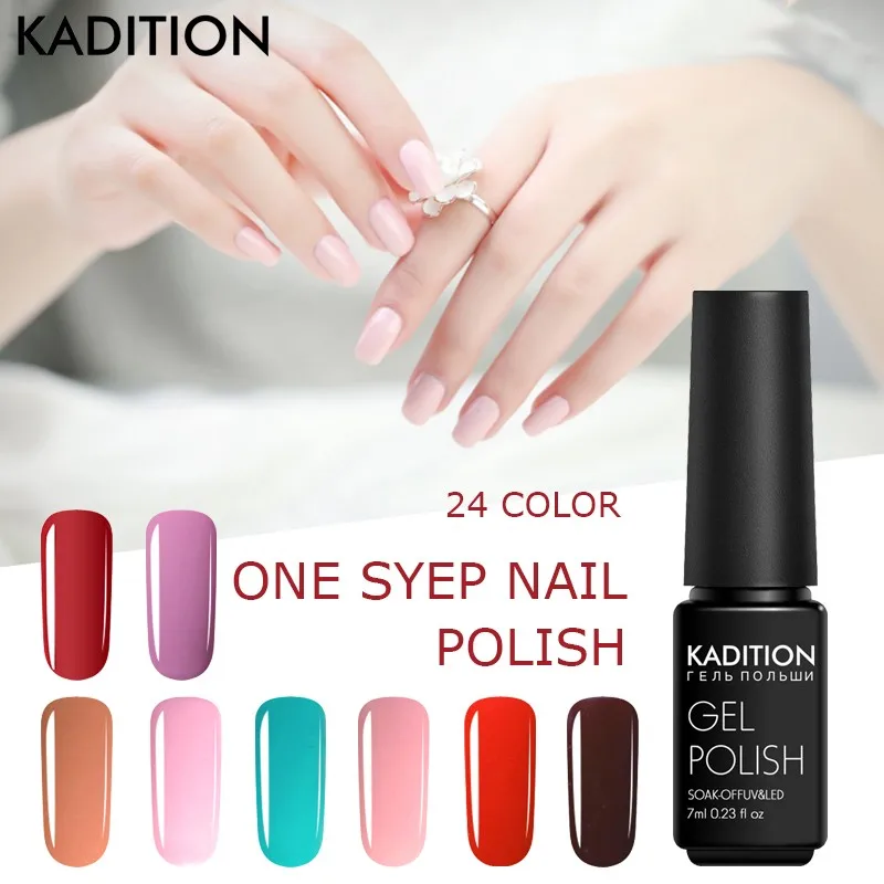 

KADITON No Need Base Top Coat Nail Lacquer 7ml One Step Nail Gel Polish 3 In 1 UV LED Gel Varnish Semi Permanent Gel Nail Polish