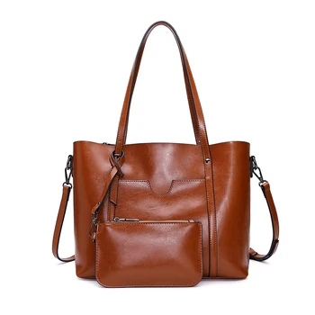 

Women Leather Bag Genuine Leather Casual Tote Ladies Shoulder Bag Large Capacity Bucket Bag Soft Shopping Crossbody Bag