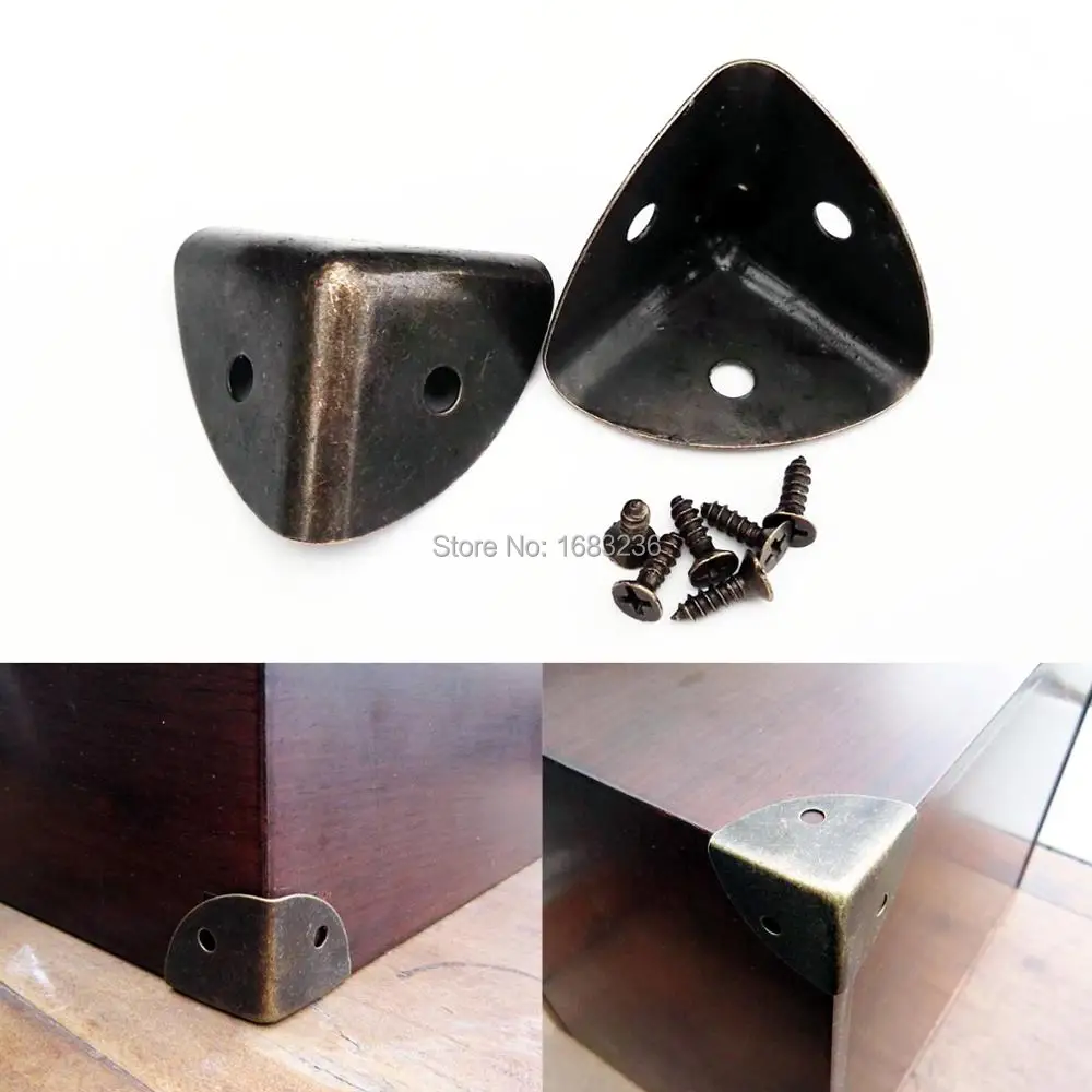 12X antique en bois Boîte à bijoux vin poitrine boîte cadeau Corner Protector avec clous