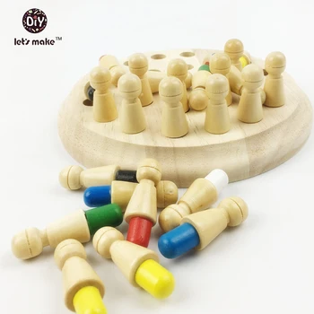 

Let's Make Wooden Montessori Toy Materials Baby Wooden Toys Memory Chess For Children Kids Wooden Learning Baby Toys