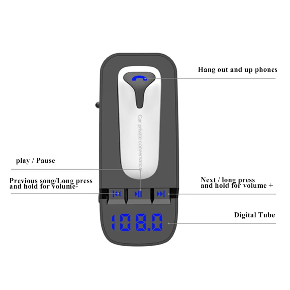 Bluetooth FM передатчик автомобильный комплект с гарнитурой FM модулятор Автомобильный Bluetooth MP3 плеер USB Changer Поддержка TF карта Автомобильный Changer