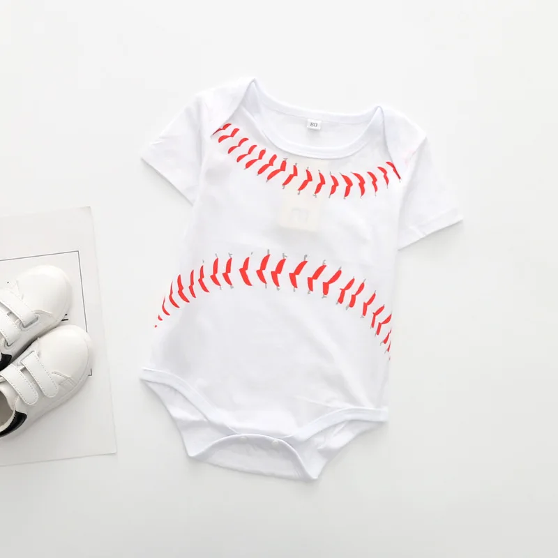 Fashion Baby Boys Newborn Baby Bodysuit Sports Infant Jumpsuit Brand Casual Basketball Football Baseball Print Baby Clothes DS9 - Цвет: Коричневый