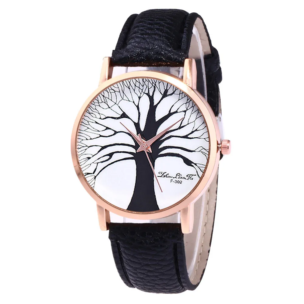 Casual Trees pattern Dial watches Women Classic Quartz Leather Band Analog Quartz Round Wrist Watch Ladies Fashion Clock Casual Trees pattern Dial watches Women Classic Quartz Leather Band Analog Quartz Round Wrist Watch Ladies Fashion Clock