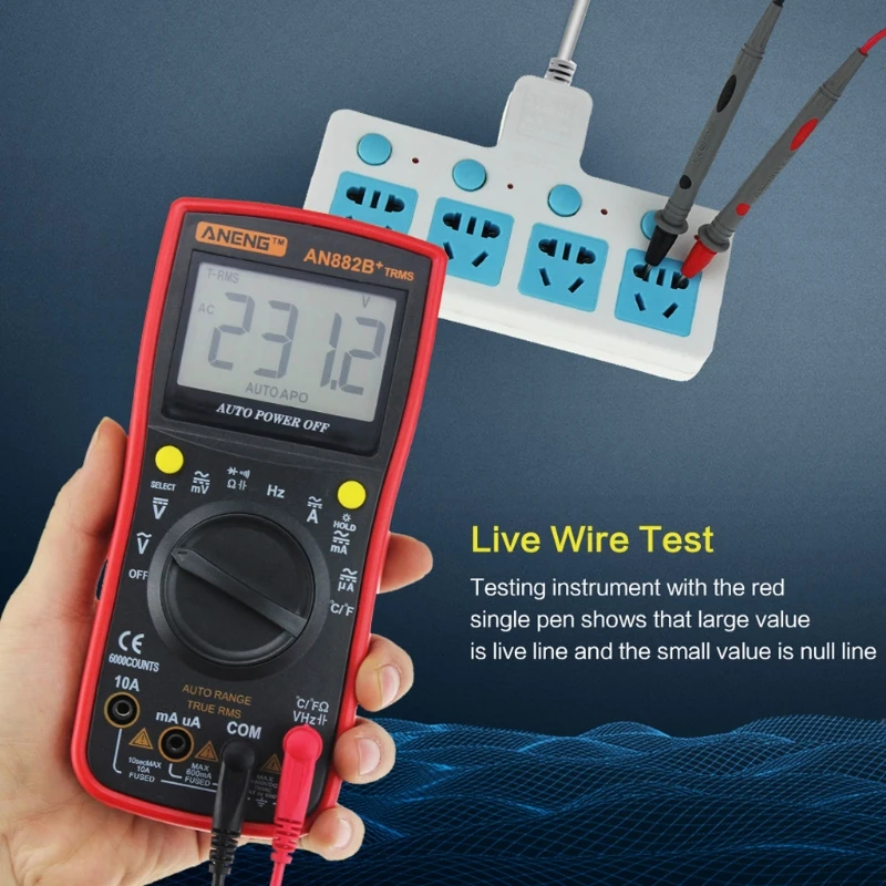 

ANENG AN882B+ TRUE-RMS Digital Multimeter Auto-Range 6000 counts TRMS NCV AC DC Meter