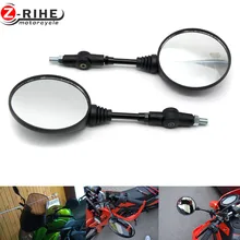 Custom Black Universal Folding Motorcycle Mirror motorbike Side Mirrors Rearview Mirror 8mm 10mm For yamaha Honda Suzuki