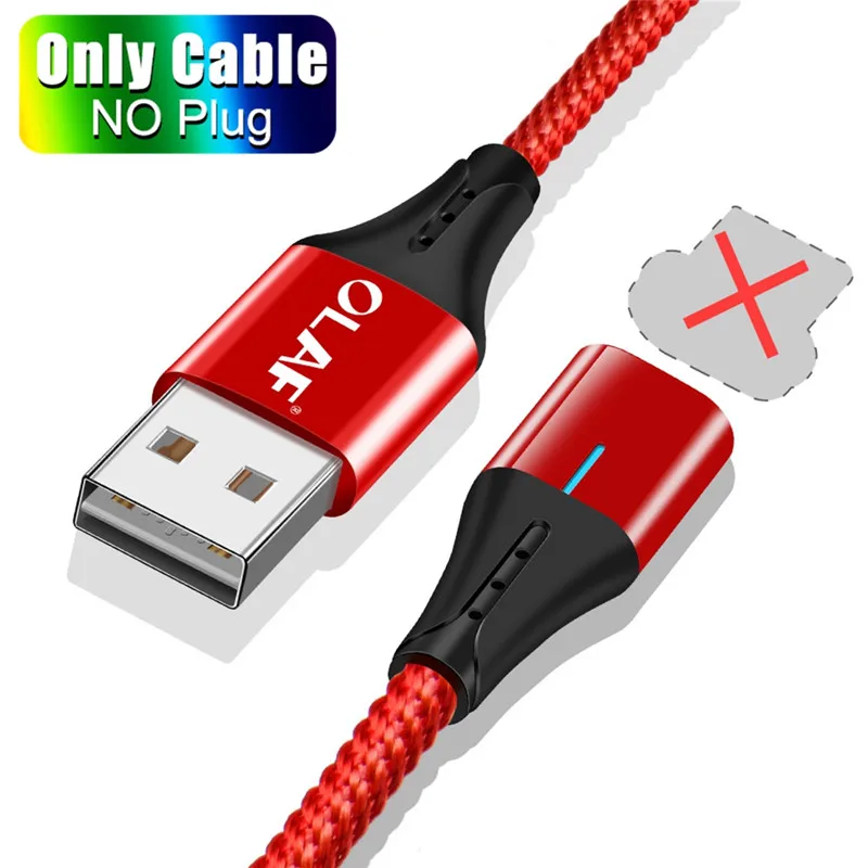 Двусторонний Магнитный usb-кабель Олаф, Магнитный зарядный кабель для iPhone XS Max XR X 8 7 6 6S 5 5S, шнур для iPad - Цвет: Red Only Cable