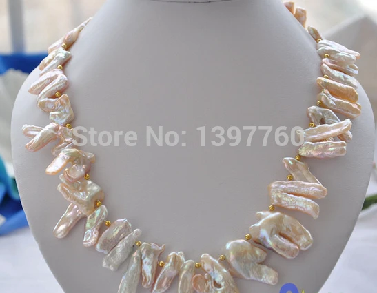 Miss charm Jew.256 22mm Angel wings pink REBORN PEARL NECKLACE (A0513) | Украшения и аксессуары