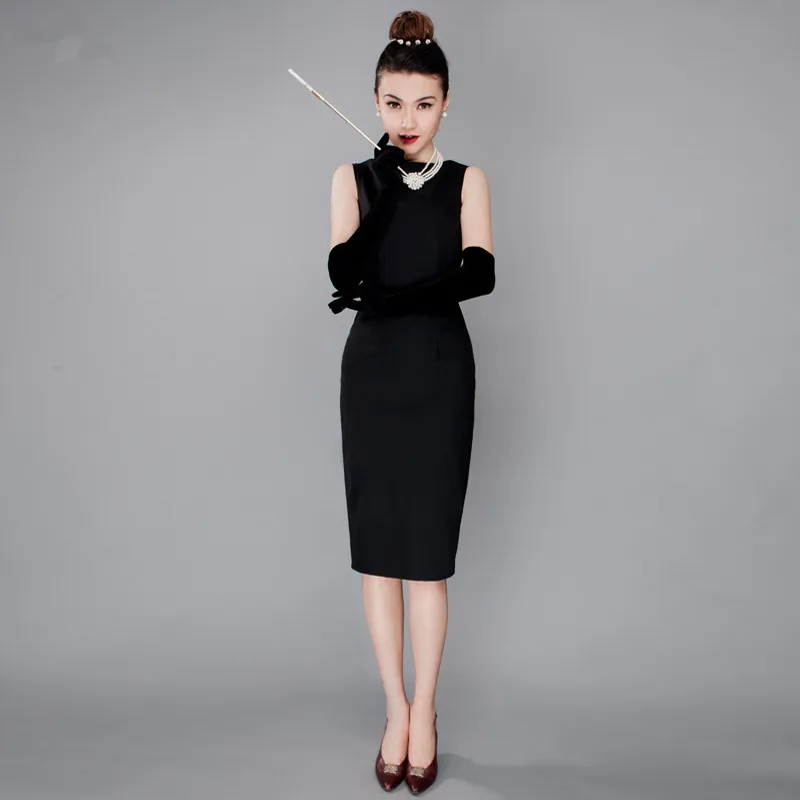 Audrey Hepburn Vestito Retro Piccolo Nero V posteriore Delle Donne Del  Vestito Aderente Vestito Aderente Vintage|Dresses| - AliExpress