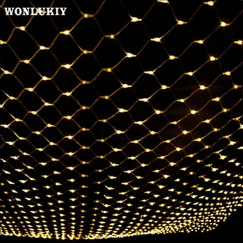 

Led Net Lights Warm White/Blue/RGB Indoor Decoration Fish Net Light AC220V or AC110V Garden Home Party Decoration 3mx2m 204 Leds