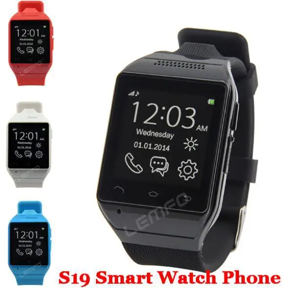 Smart font b Watch b font S19 Bluetooth SmartWatch Cell Phone 1 54 Touch Screen 2MP