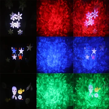 

2 In 1 LED Projector Light Lawn Light Landscape Light with 12pcs Colorful Gobo Slides Base for Xmas Party Holiday