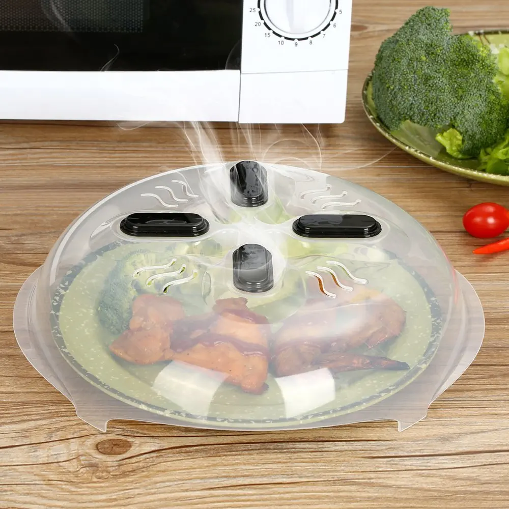 Food Splatter Guard Microwave Hover Cover With Steam Vents