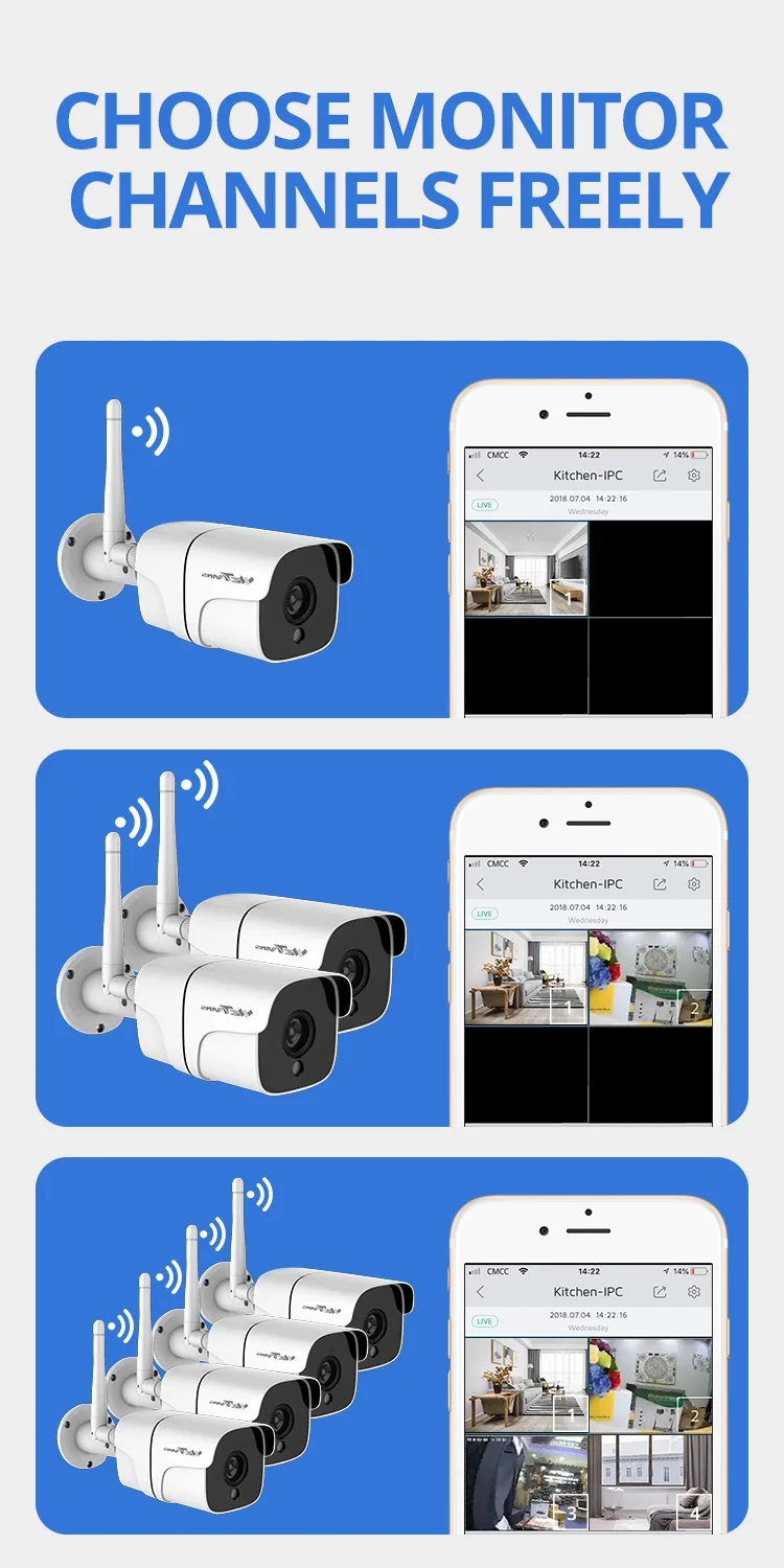 Беспроводная система видеонаблюдения Wetrans, ip-камера 1080 P, Wifi, sd-карта, наружная 4-канальная аудио система видеонаблюдения, комплект для видеонаблюдения