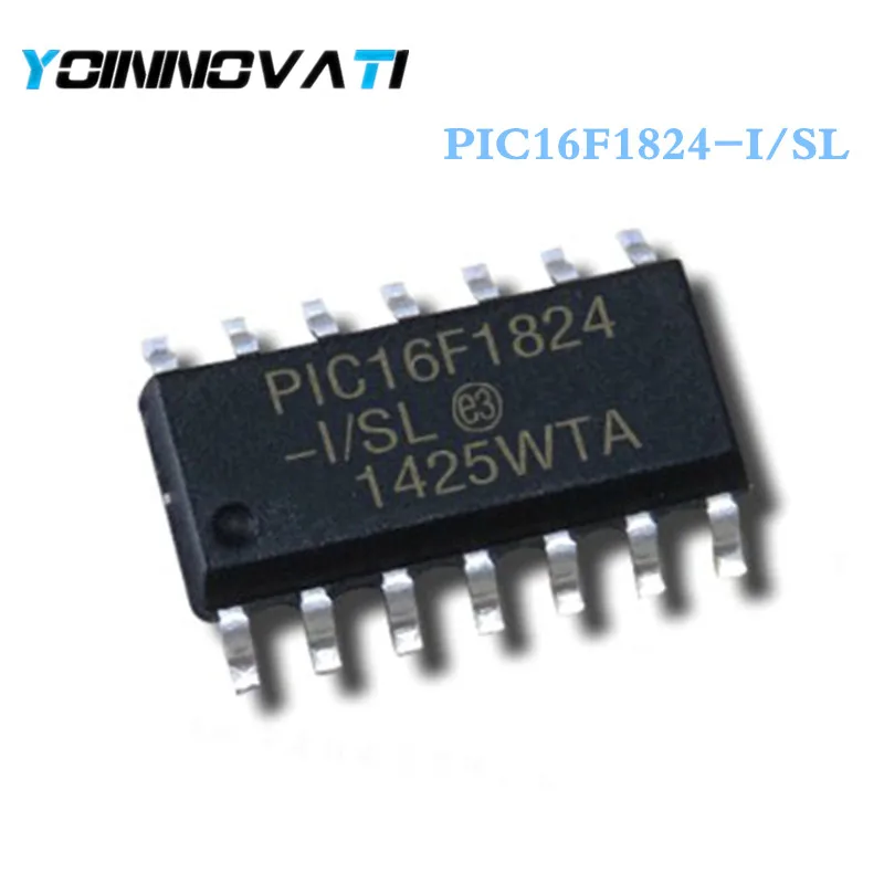 50pcs//lot PIC16F1824-I//SL PIC16F1824 MCU 8BIT 7KB Flash 14SOIC.