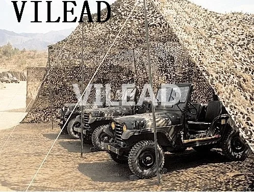 VILEAD пустыня 3 м * м 5 м камуфляж сетка Военная камуфляжная сетка армейская камуфляж джунгли сетка укрытие для охоты кемпинг спортивный автомобиль палатка - изображение