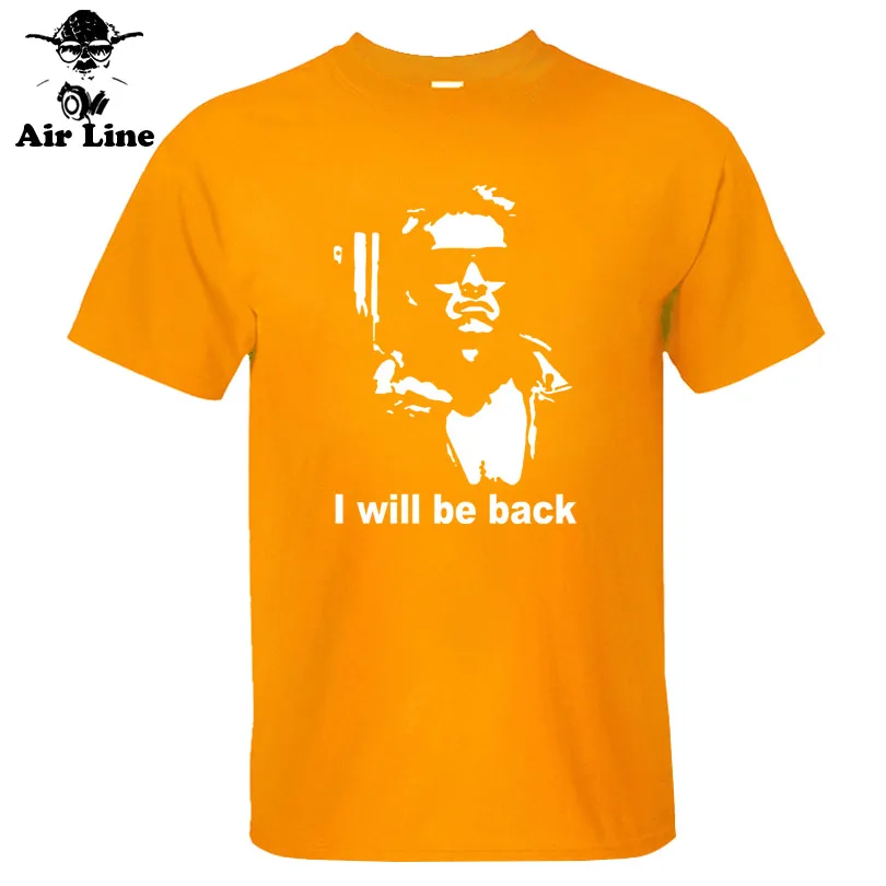 Летний Терминатор, Арнольд Шварценеггер я буду обратно Футболка Мужская хлопковая футболка с принтом с коротким рукавом - Цвет: 2