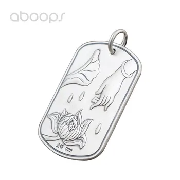 

Vintage Solid 990 Sterling Silver Buddhism Heart Sutra Necklace Pendant for Men Women Free Shipping