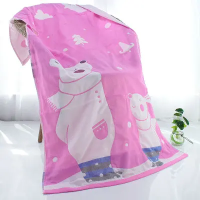 Супер мягкие дышащие одеяла для сна для новорожденных; Банное полотенце для пеленания; сезон весна-осень; cobertor; детская коляска для сна - Цвет: Pink bear