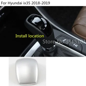 

car styling body ABS matte Head Sequin Trim Gear Cover Shift knob control lamp frame 1pcs For Hyundai IX35 2018 2019 2020